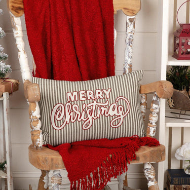 Merry Christmas Stripe Pillow 14
